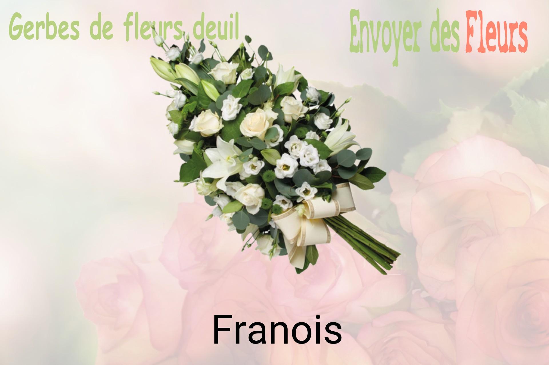 Gerbe de fleurs de deuil livrée à Franois